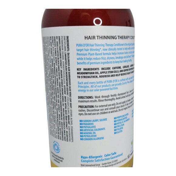 PURA D'OR Dor Hair Thinning Therapy Shampoo & Conditioner LAVENDER VANILLA 24 oz - Picture 8 of 10